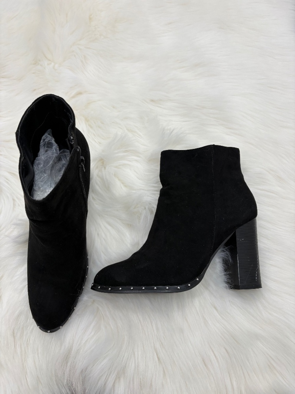 Bamboo Suede Black Booties - Size 10